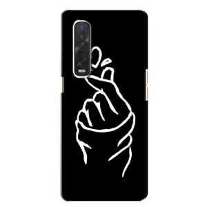 Чехлы (Знак сердечка) на Oppo Find X2 (Сердце на черном)