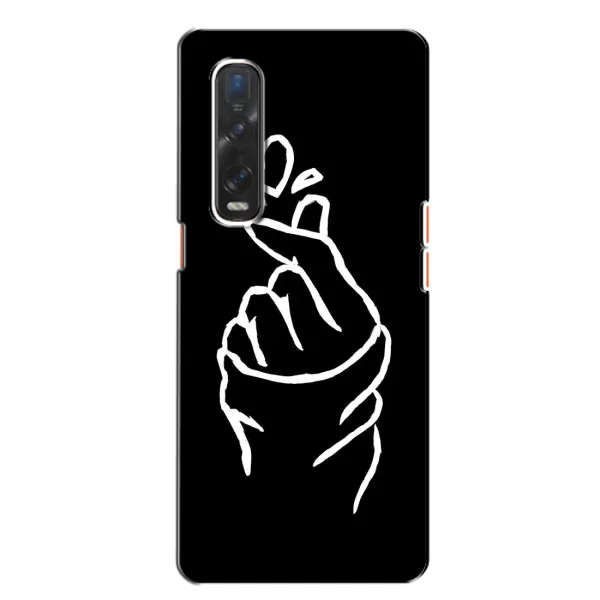 Чехол с рисунком «Сердце на черном» для OPPO Find X2 Чехол с рисунком «Сердце на черном» для OPPO Find X2