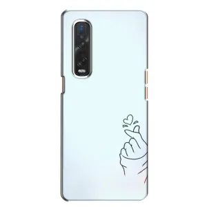 Чехлы (Знак сердечка) на Oppo Find X2 (Сердце на голубом)