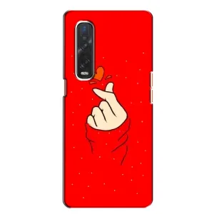 Чехлы (Знак сердечка) на Oppo Find X2 (Сердце на красном)