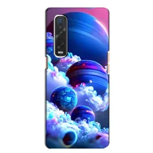 Чехлы КОСМОС для Oppo Find X2 (Синие планеты)