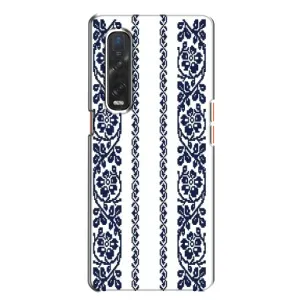 Силиконовый Чехол на Oppo Find X2 с картинкой Вышиванки (Синяя вышиванка)