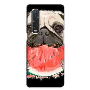Чехол (ТПУ) Милые собачки для Oppo Find X2 (Смешной Мопс)