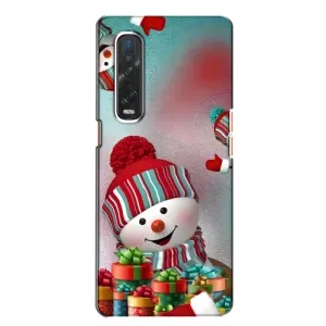 Чехлы на Новый Год Oppo Find X2 (Снеговик в шапке)