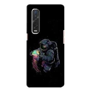 Силиконовый Чехол с принтом "Космонавты" на Oppo Find X2 (В руках земля)