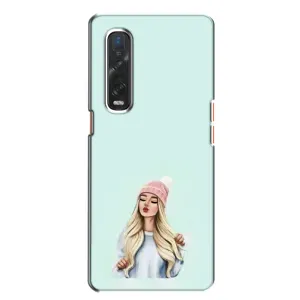 Силиконовый Чехол на Oppo Find X2 с картинкой Стильных Девушек (В шапке)