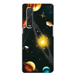 Чехол (ТПУ) с планетами на Oppo Find X2 (Вид с космоса)