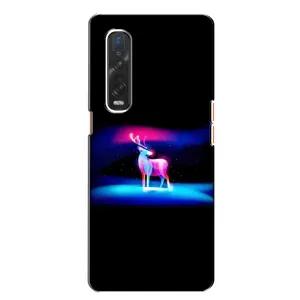 Силиконовый бампер с картинкой животных для Oppo Find X2 (Яркий олень)