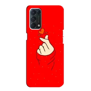 Чехлы (Знак сердечка) на Oppo Find X3 Lite (Сердце на красном)
