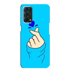 Чехлы (Знак сердечка) на Oppo Find X3 Lite (Сердце на синем)
