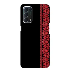 Силиконовый Чехол на Oppo Find X3 Lite с картинкой Вышиванки (Вышиванка на черном)