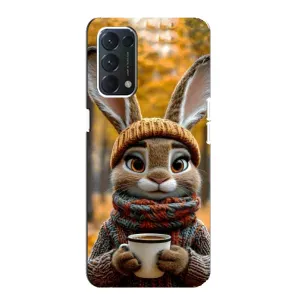 Друкований чохол 'Звірята з кавою' для Oppo Find X3 Lite (Зайчик з кавою)