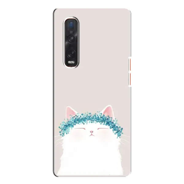 Чехол с рисунком «Белый котик» для OPPO Find X3 Pro