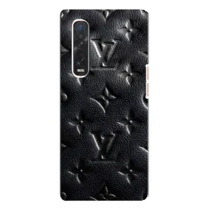 Текстурный Чехол Louis Vuitton для Оппо Финд Х3 Про (Черный ЛВ)