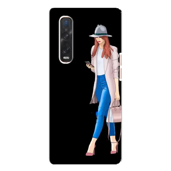 Чехол с рисунком «Девушка со смартфоном» для OPPO Find X3 Pro Чехол с рисунком «Девушка со смартфоном» для OPPO Find X3 Pro