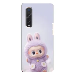 Чехол с принтом Лабубу для Oppo Find X3 Pro (Фиолетовый Лабубу)