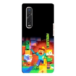Чехлы для Oppo Find X3 Pro (Персонажи Майн Крафт) (Герой Майнкрафт)