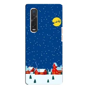 Силиконовый бампер на рождество для Oppo Find X3 Pro (Город в снегу)