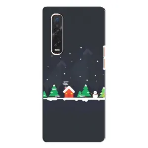 Силиконовый бампер на рождество для Oppo Find X3 Pro (Город зимний)