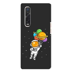 Силіконовый Чохол з принтом "Космонавти" на Oppo Find X3 Pro (Космонавт з кульками)