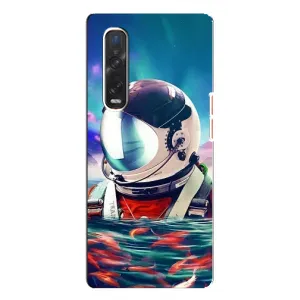 Силіконовый Чохол з принтом "Космонавти" на Oppo Find X3 Pro (Космонавт у воді)