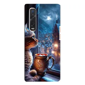 Чехлы на Новый Год Oppo Find X3 Pro (Кот новогодний)