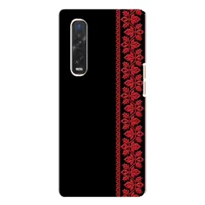 Силиконовый Чехол на Oppo Find X3 Pro (Красная Вышиванка)
