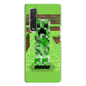 Чехлы для Oppo Find X3 Pro (Персонажи Майн Крафт) (Крипер 2)