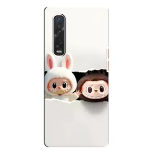 Чехол с принтом Лабубу для Oppo Find X3 Pro (Фигурки Labubu)