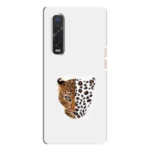 Чохол з леопардовим принтом на Oppo Find X3 Pro (Леопард на білому)