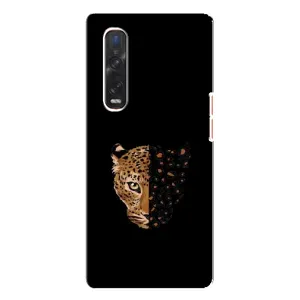 Чохол з леопардовим принтом на Oppo Find X3 Pro (Леопард на чорному)