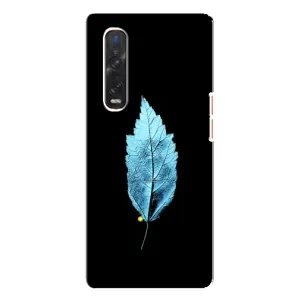 Чехол с картинками на черном фоне для Oppo Find X3 Pro (Листочек)
