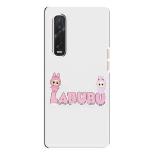 Чехол с принтом Лабубу для Oppo Find X3 Pro (Логотип Лабубу)