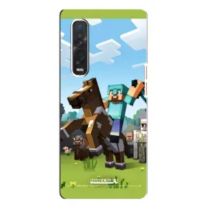 Чехлы для Oppo Find X3 Pro (Персонажи Майн Крафт) (На коне)
