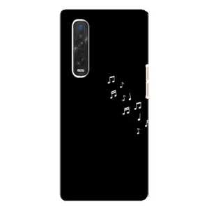 Чехол с картинками на черном фоне для Oppo Find X3 Pro (Ноты)