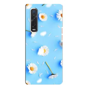 Чохол з Квітами для Oppo Find X3 Pro (ромашки на блакитному)