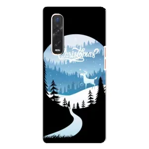 Силиконовый бампер на рождество для Oppo Find X3 Pro (Рождественский Олень)