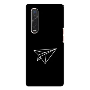 Чехол с картинками на черном фоне для Oppo Find X3 Pro (Самолетик)