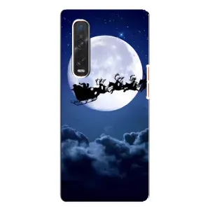 Чехол Санта Клаус для Oppo Find X3 Pro (Санта - луна)