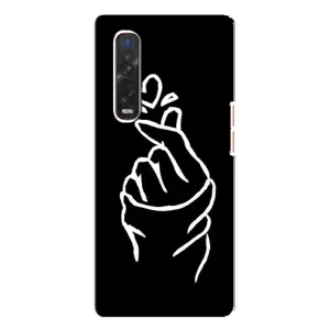 Чохол (Знак сердечка) для Oppo Find X3 Pro (Сердечко на чорному)