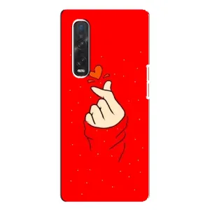 Чохол (Знак сердечка) для Oppo Find X3 Pro (Сердечко на червоному)
