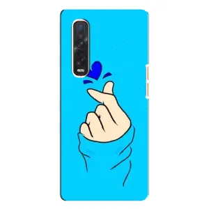Чохол (Знак сердечка) для Oppo Find X3 Pro (Сердечко на синоьому)