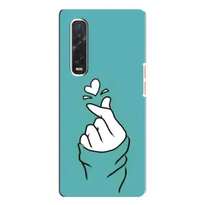 Чохол (Знак сердечка) для Oppo Find X3 Pro (Сердечко на бірюзовому)