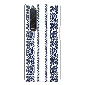 Силиконовый Чехол на Oppo Find X3 Pro с картинкой Вышиванки (Синяя вышиванка)