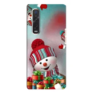 Чехлы на Новый Год Oppo Find X3 Pro (Снеговик в шапке)