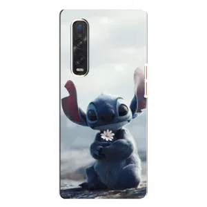 Чехол с рисунком Стич для OPPO Find X3 Pro (Стич с цветочком)