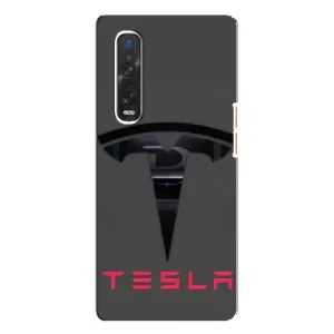 Силіконовий бампер з картинкою машини на Oppo Find X3 Pro (Logo TESLA)