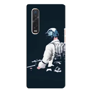 Силиконовый чехол с картинкой "Герой Pubg" на Oppo Find X3 Pro (В экиперовке)