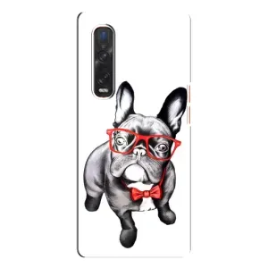 Бампер для Oppo Find X3 Pro с картинкой "Песики" (В очках)