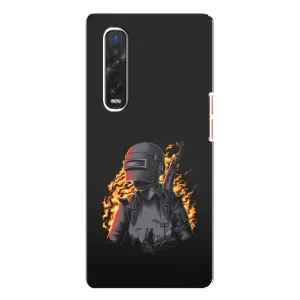 Силиконовый чехол с картинкой "Герой Pubg" на Oppo Find X3 Pro (В огне)